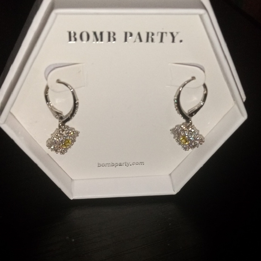 Bomb Party Silver and Yellow Earrings